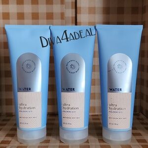 3x Bath & Body Works Wellness WATER ULTRA HYDRATION Body Wash Collection Set